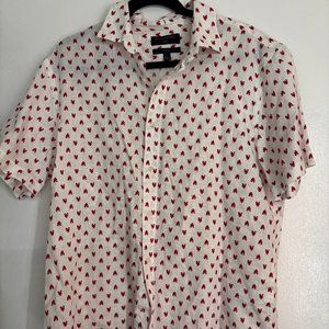 Banana Republic L Slim Fit Linen Lobster Button Down Shirt